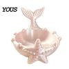 Handmade Style Trinket Dish 3D Printed Mermaid Tail Dish, Ocean Theme Jewelry Tray, Decorative Cute Room Decoration Ring Earring Holder for