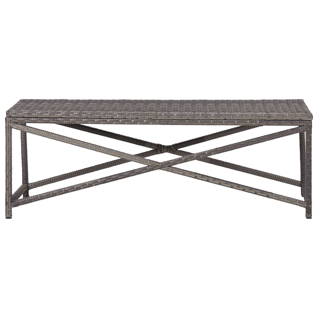 Garden Bench 120 cm Poly Rattan Gray