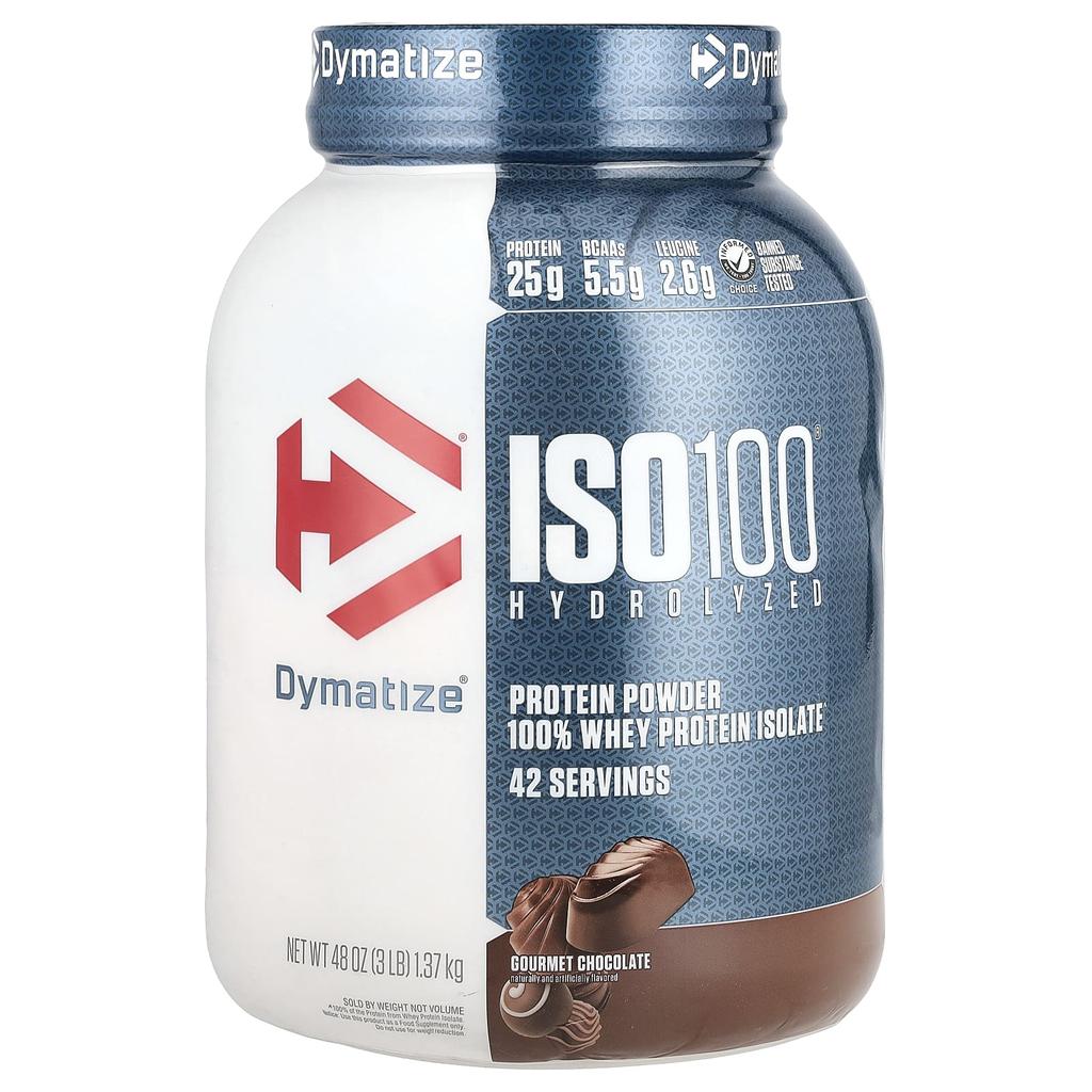 Dymatize Hydrolyzed ISO100, 100% Whey Protein Isolate, Gourmet Chocolate, 1.4 Kg (3 Lb)