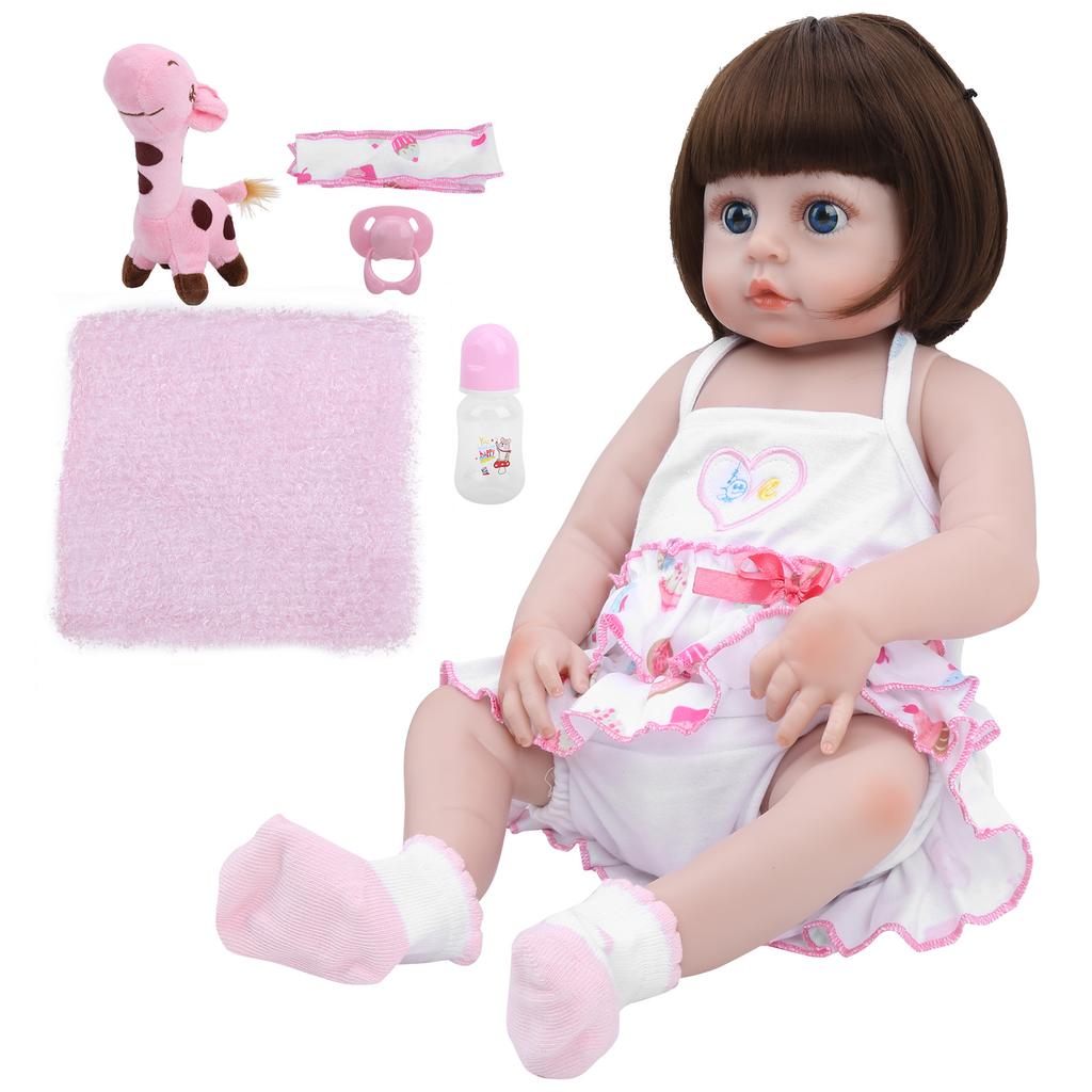 19-дюймовая Симпатичная Кукла-Реборн, Виниловая Детская Ролевая Игровая Кукла, Подарочная Игрушка, Голубые Глаза