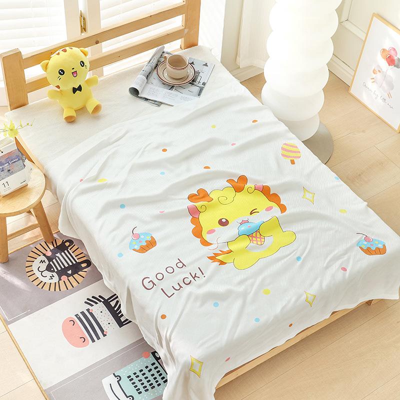 Double-layer Bamboo Cotton Infant Blanket, Children's Quilt, Thin Air-conditioning Summer Cool Quilt, Baby Bamboo Fiber Ice Silk Blanket