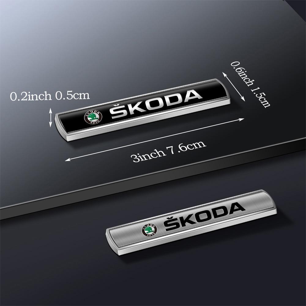 ADT1 Car Metal Logo Car Body Fender Side Window Stickers Trunk Badge For Skoda Rapid Scala Kodiaq Fabia Kamiq Karoq Octavia 3 A5 A7