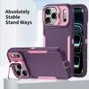 For iPhone 17 Pro Max 16 15 14 13 12 Pro 11 Fashion Luxury Hybrid Rugged Hard PC + TPU Phone Case Back Cover Lens Stand Protector Skins Shell