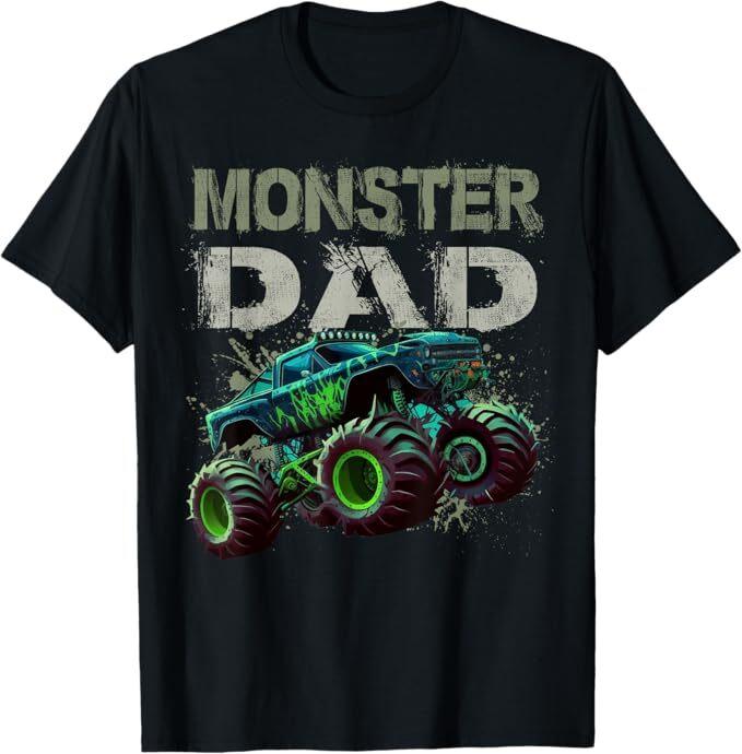 Monster Truck Dad Family Matching Monster Truck Lovers T-Shirt Mens Womens Tees Top