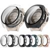 For Huawei Watch 5 42mm Watch Case PC Frame Cover with Tempered Glass Screen Film