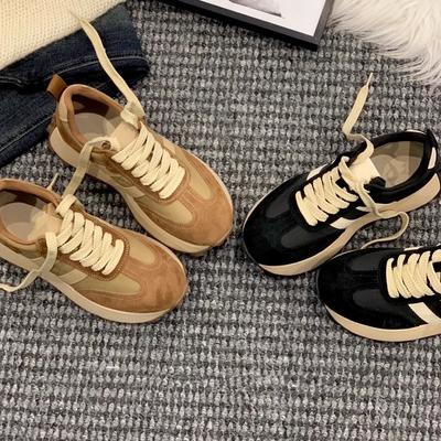 Женские осенние туфли Cortez из натуральной кожи с толстой подошвой, подходящие по цвету, повседневные спортивные туфли Daddy