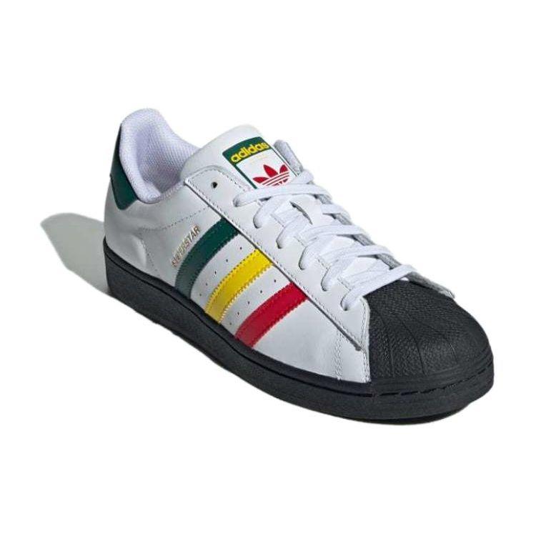 adidas Superstar Rasta - Белые мужские кроссовки облачно-белые желтые темно-зеленые IH3120