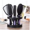 5-Pack Comb Brush Set with Mirror Hair Brush Holder Professional Massage Comb Cosmetic Hair Styling Tool Set