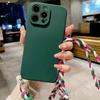 Чехол-сумка через плечо для OPPO Find X5 Lite X3 X6 Reno 11 8 7 6 5 Realme 12 Pro C53 C55, с ремешком-шнурком-косичкой из мягкого силикона