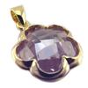 [E9183] - Gold Plated Pendant 'Linda' Golden Amethyst - 15 Mm (flower)