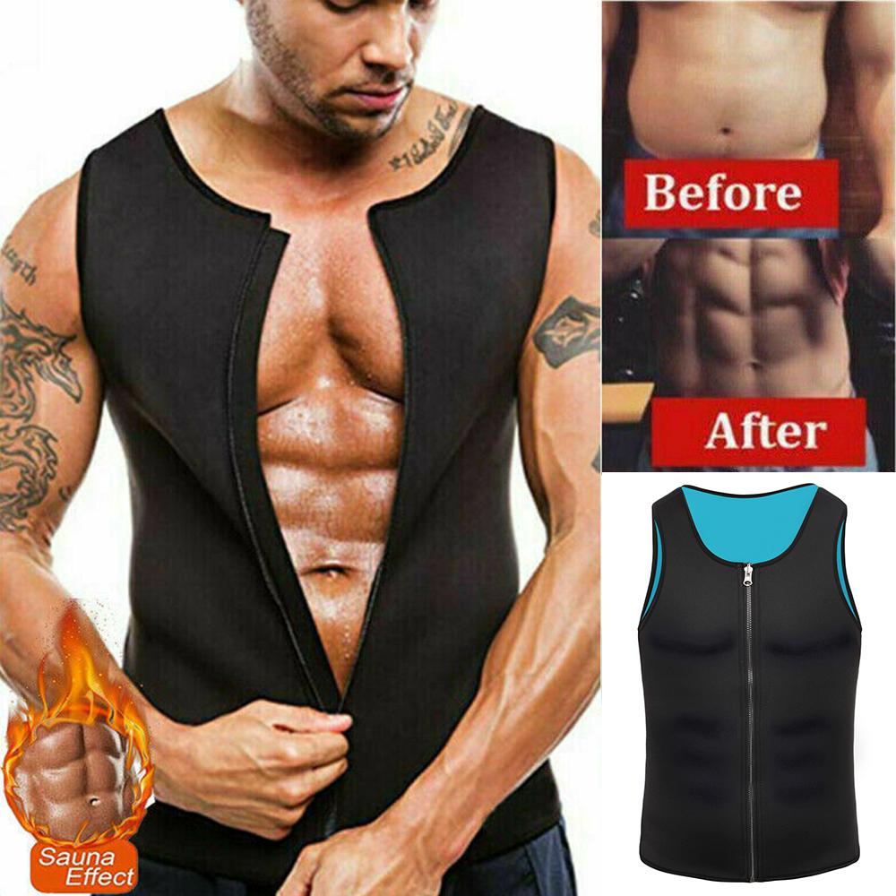 Мужской неопреновый костюм для сауны, жилет для тренировки талии, тренажер для похудения, формирователь тела, компрессионные рубашки, термомайка, майки для тренировок, корректирующее белье, нижнее белье