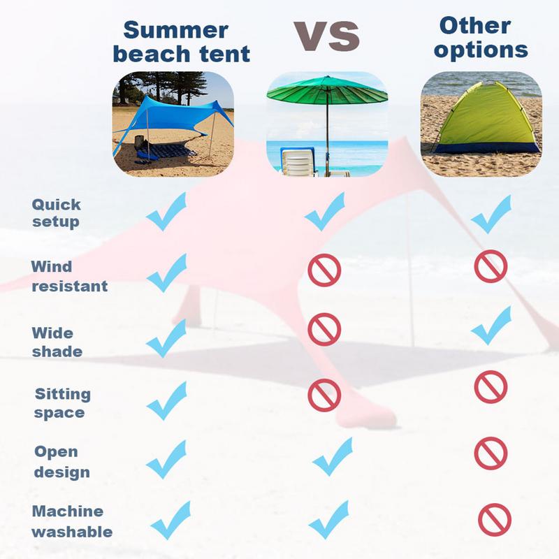 Beach Sun Shade UV Resistant Camp Bed Tent Sun Shelter Canopy Garden House with Storage Bag for Camping Fishing