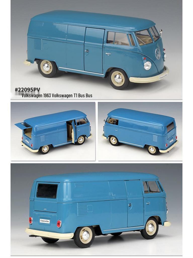 Volkswagen 1972 T2 Автобус Фургон 1:24 Модель из сплава Игрушка