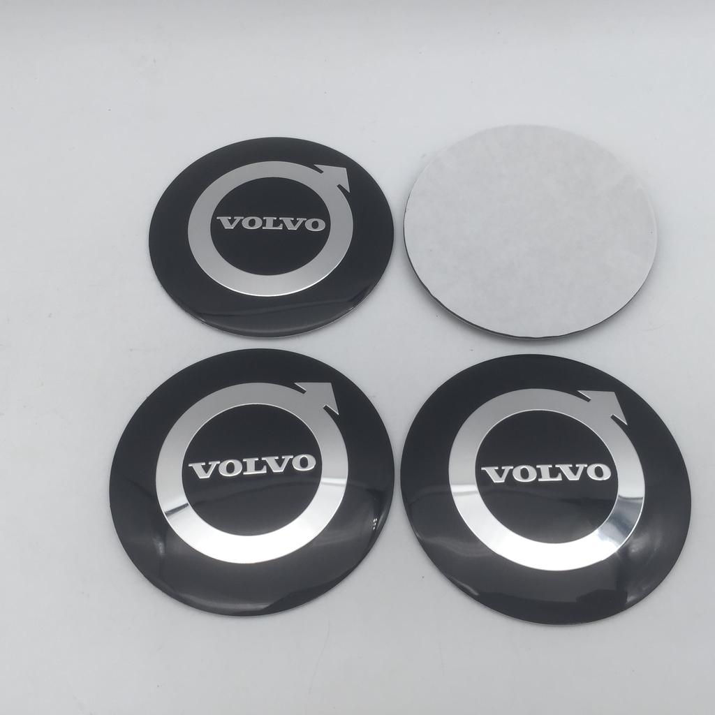 zshkr7 4pcs 3D For VOLVO 56mm 60mm 65mm Car Wheel hub Center Cap emblem Badge covers sticker Decals Styling accessories