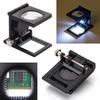 Professional Folding Mini Linen Tester Magnifying Glass 10X Cloth Thread Counter Magnifier