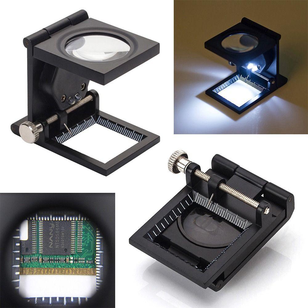 Professional Folding Mini Linen Tester Magnifying Glass 10X Cloth Thread Counter Magnifier