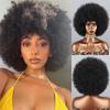 Women Fluffy Black Kinky Curly Wig Afro Fashion Synthetic Fiber Natural Black Puff Cosplay Daily Wear Curly Wig