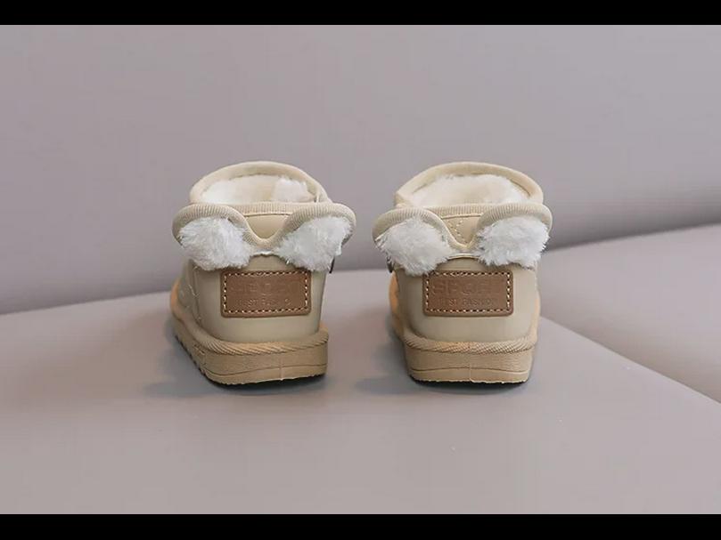 Водонепроницаемые детские зимние ботинки с плюшевой подкладкой, зимняя теплая обувь для малышей, мальчиков и девочек в возрасте от 1 до 6 лет.