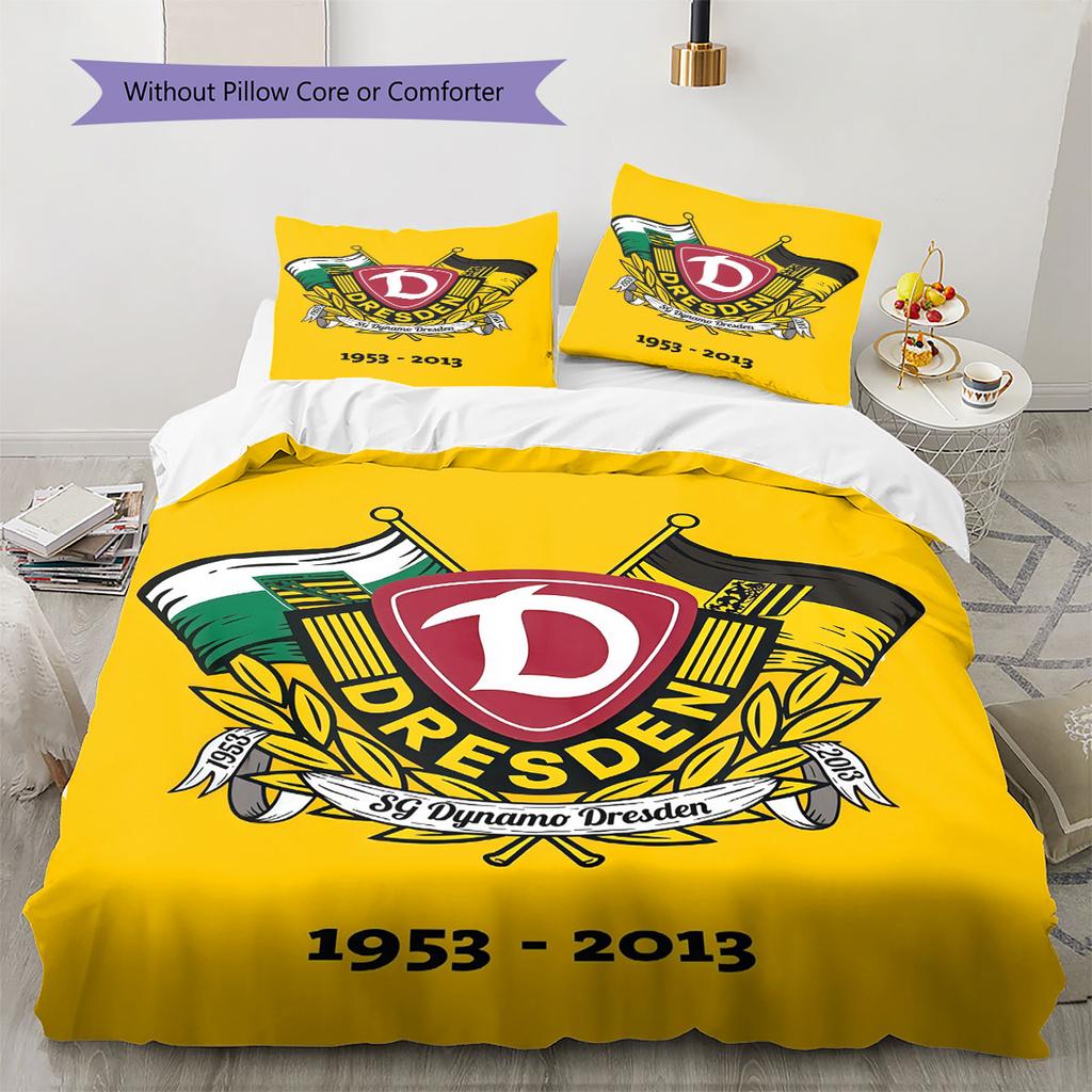 Dynamo Dresden Pattern Bedding Home Decoration Birthday Gift ( 1 duvet cover + 2 pillowcase, without core),fan merchandise.