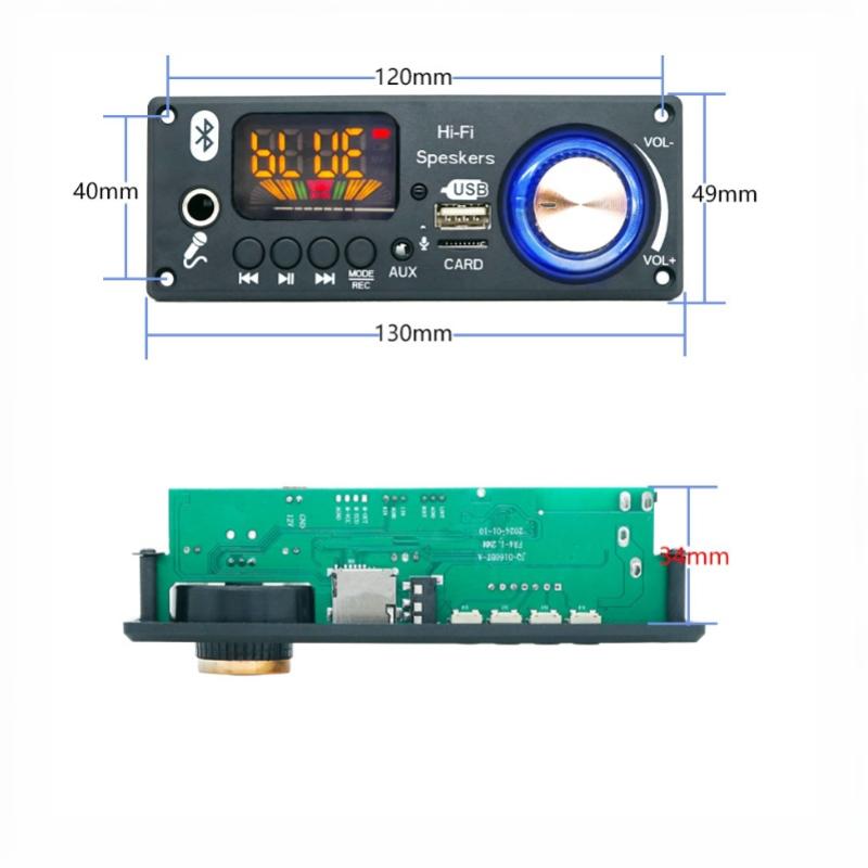 160 Вт Bluetooth Усилитель Декодер Плата 12 В 65 мм Микрофон FM Радио TF USB Авто Аудио Музыкальный Плеер Динамики Регулировка Громкости