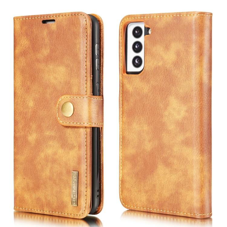 Для Samsung Galaxy S21 5G DG.MING Кожаный чехол-книжка с текстурой Crazy Horse, съемный, на магнитах, с подставкой, слотами для карт и кошельком