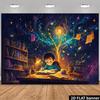 2D Flat Banner, Dreamy Learning Theme Backdrop, Starry Glowing Knowledge Tree, Sticky Notes, Star Decorations, Polyester