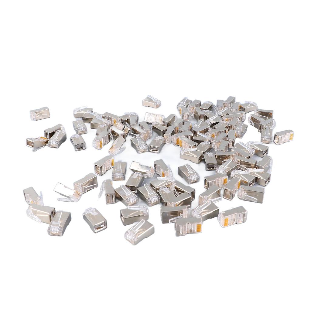 100 шт. CAT6 RJ45 металлический экранированный разъем безопасный надежный сетевой экранированный RJ45 коннектор комплект
