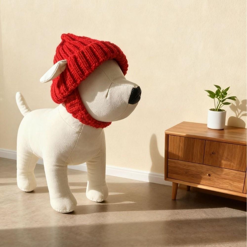 Вязаная шапка для питомца Вязаная шапка Теплая Теплые наушники Головной убор Собака Шапка-бини Новый год