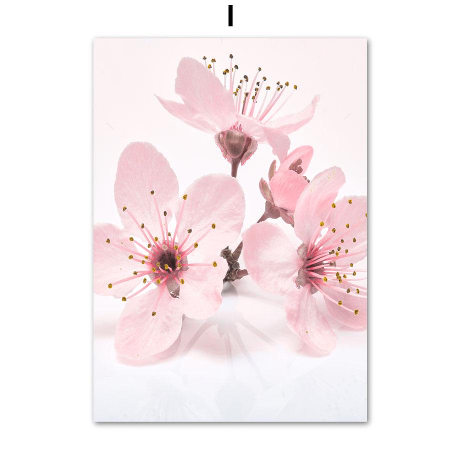 Розовые вишни в цвету Поезд Башня Париж Велосипед Скандинавские постеры и принты Картина на холсте Настенные художественные картины Гостиная Домашний декор