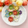 Home Party Supplies Drop Oil Making Material Pendant Loose Beads Small Daisy for Necklace Mobile Phone Chain Flower Alloy Fashion 15.6*18mm 20Pcs