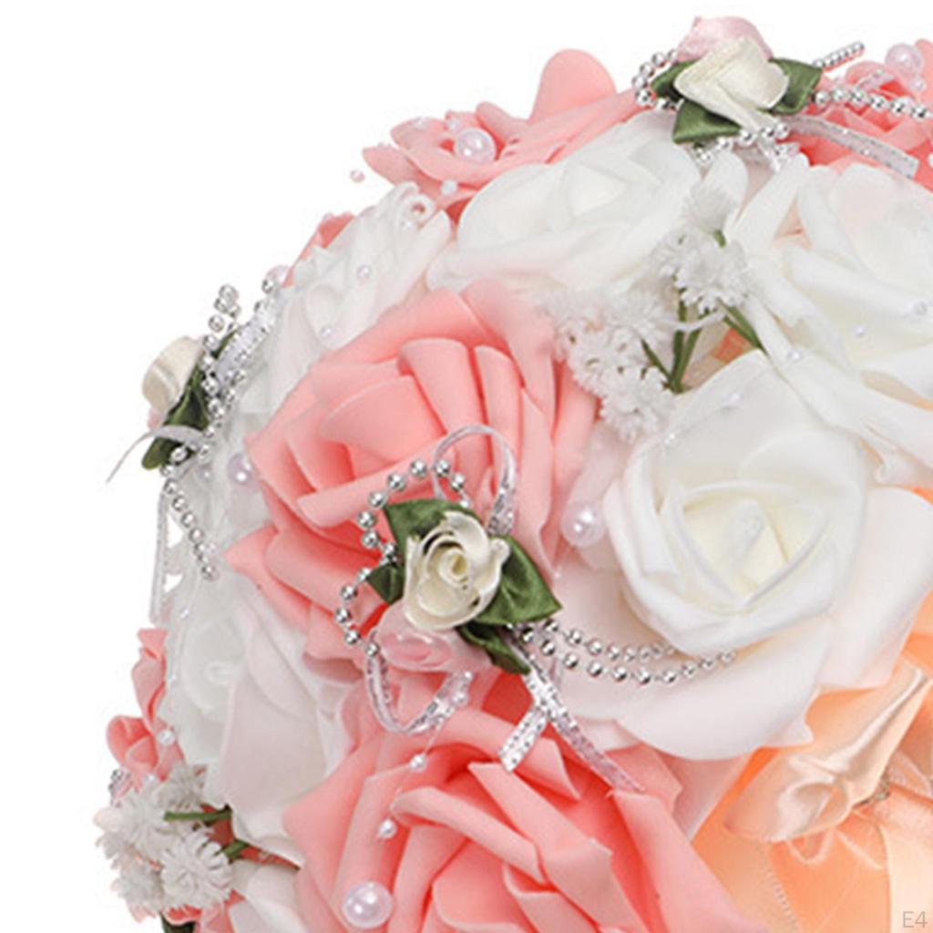 Bridal Toss Bouquet with Artificial Rose Flower for Centerpieces And Ceremony