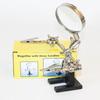 Adjustable 3.5X 5X 12X Magnifying Welding Clip Magnifier with Electric Circuit Board Repair Iron Bracket LED Light Desktop Loupe