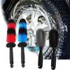 Car Wheel Detailing Brush Wheel Hub Engine Washing Brushes Tool Car Microfiber Tire Cleaning Tools Car Wash Accessories