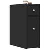 VidaXL Narrow Bathroom Cabinet with Castors Black, Tall Bathroom Cabinet, Bathroom Storage 855287