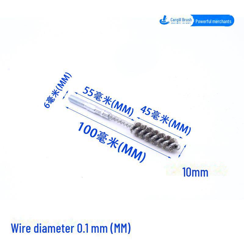 Щетка для труб из нержавеющей стали M6 для глубокой очистки отверстий и удаления ржавчины, сталь 304
