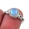 Natural Rainbow Moonstone Gemstone 925 Solid Sterling Silver Ring Size 5.5 Q5t94