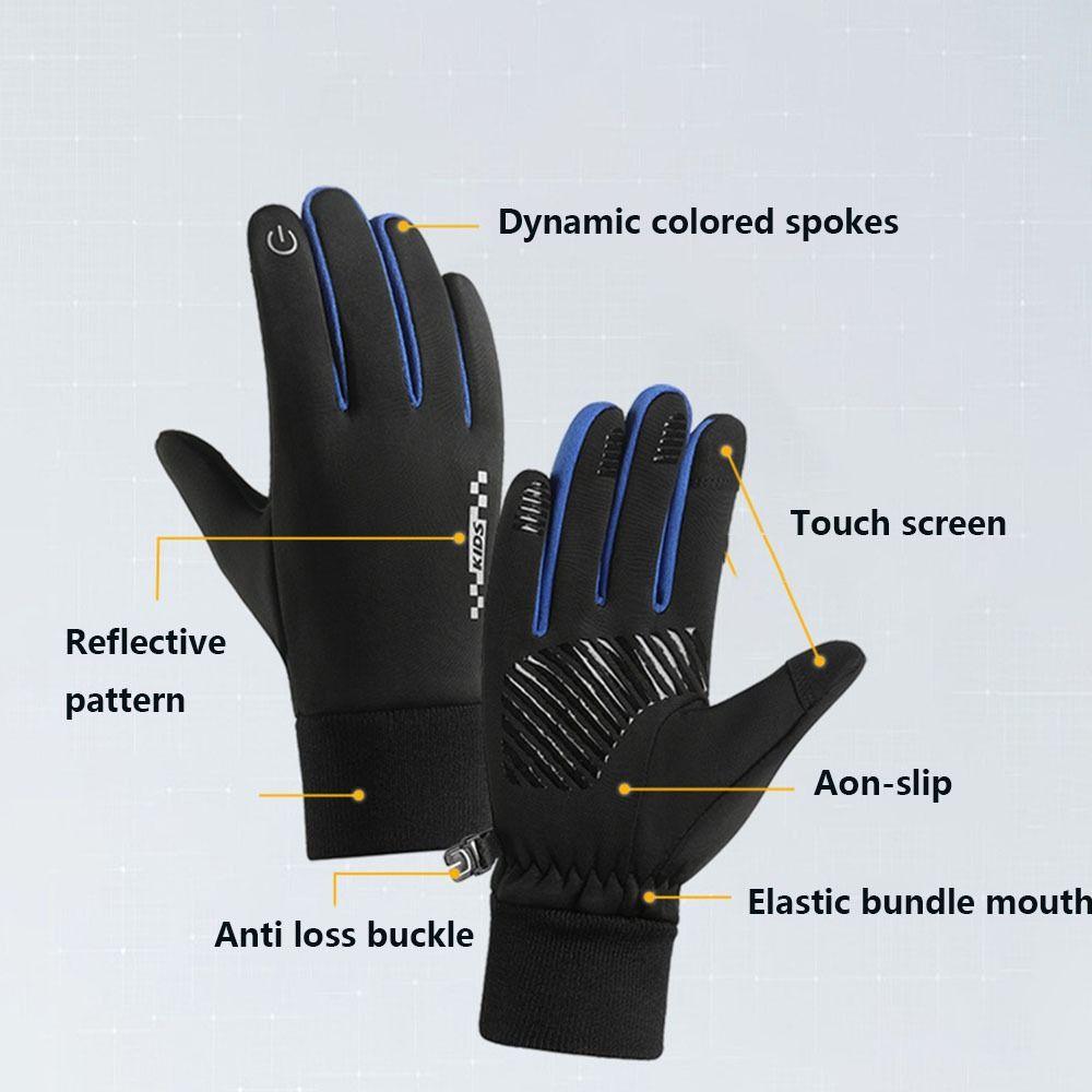 Kids Warm Gloves Non-slip Bicycle Sports Mittens Autumn Winter