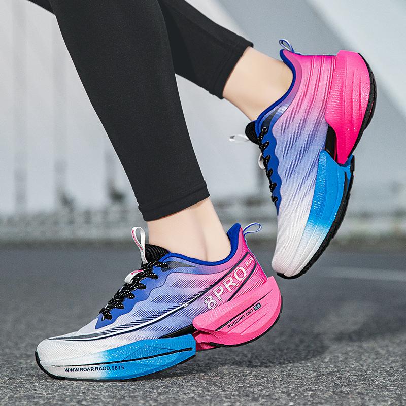 Marathon Air Cushion Men Sports Running Shoes Breathable Lightweight Women's Comfortable Athletic Nonskid Carbon Plate Sneakers