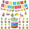 Mexican Carnival Theme Party Decoration Birthday Flag Cake Plug Balloon Customization