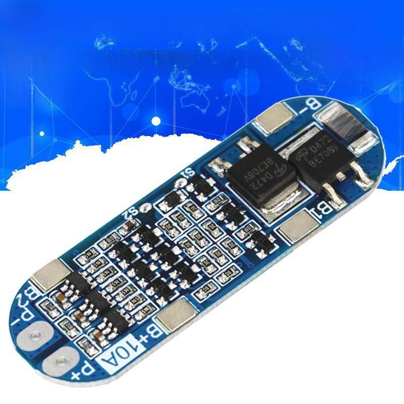 Плата защиты литиевой батареи 3S 11.1V/12V/12.6V с функциями защиты от перезаряда, переразряда, короткого замыкания и ограничением тока 10A