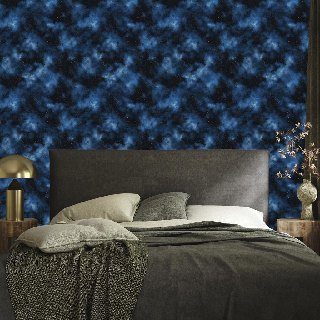 Watercolor Galaxy Navy Blue Wallpaper for Living Room and Bedroom 50x1000