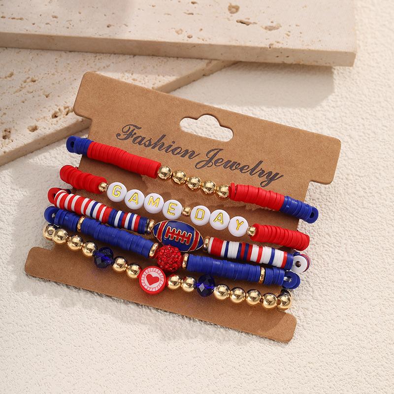 5 шт./компл. Цветной многослойный браслет ручной работы эластичный стекируемый спортивный ручной браслет Chian