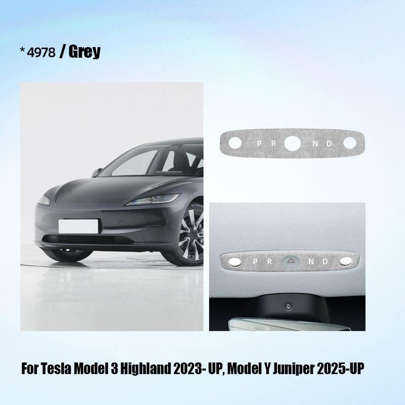 For Tesla Model 3 Highland 2025- Model Y 2025- Alcantara Car Front Reading Light Panel Trim Sticker Interior Accessories