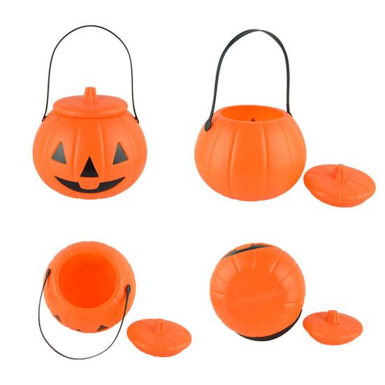 Halloween Pumpkin Bucket Treat-or-Trick Candy Box Party Props Festive Atmosphere Enhancer Fun Home Office Decoration