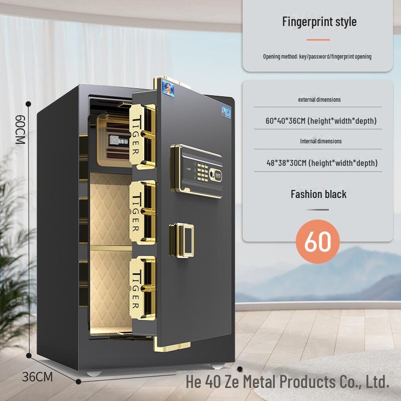 Tiger Brand All-Steel Fingerprint Safe for Home/Office - Anti-Theft Small Safe Deposit Box