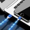 Luminous Fast-Charging Data Cable with Colorful Flowing Light for Huawei, Apple, and Android Type-C Devices