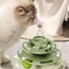 Интерактивная игрушка для кошек: Башня с роликовыми дорожками, вращающаяся платформа, мячик с дразнилкой, игрушка для питомца