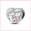 925 Silver Sister Heart Wedding Charm For Original Bracelet Cat Nurse Angel Jewelry Beads Spacer Stopper