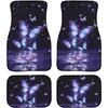 4pcs Purple Blue Butterfly Print Car Floor Mats | Durable Waterproof Universal Fit Automotive Carpet Set for Women, Interior Car Care, Decorative Mats