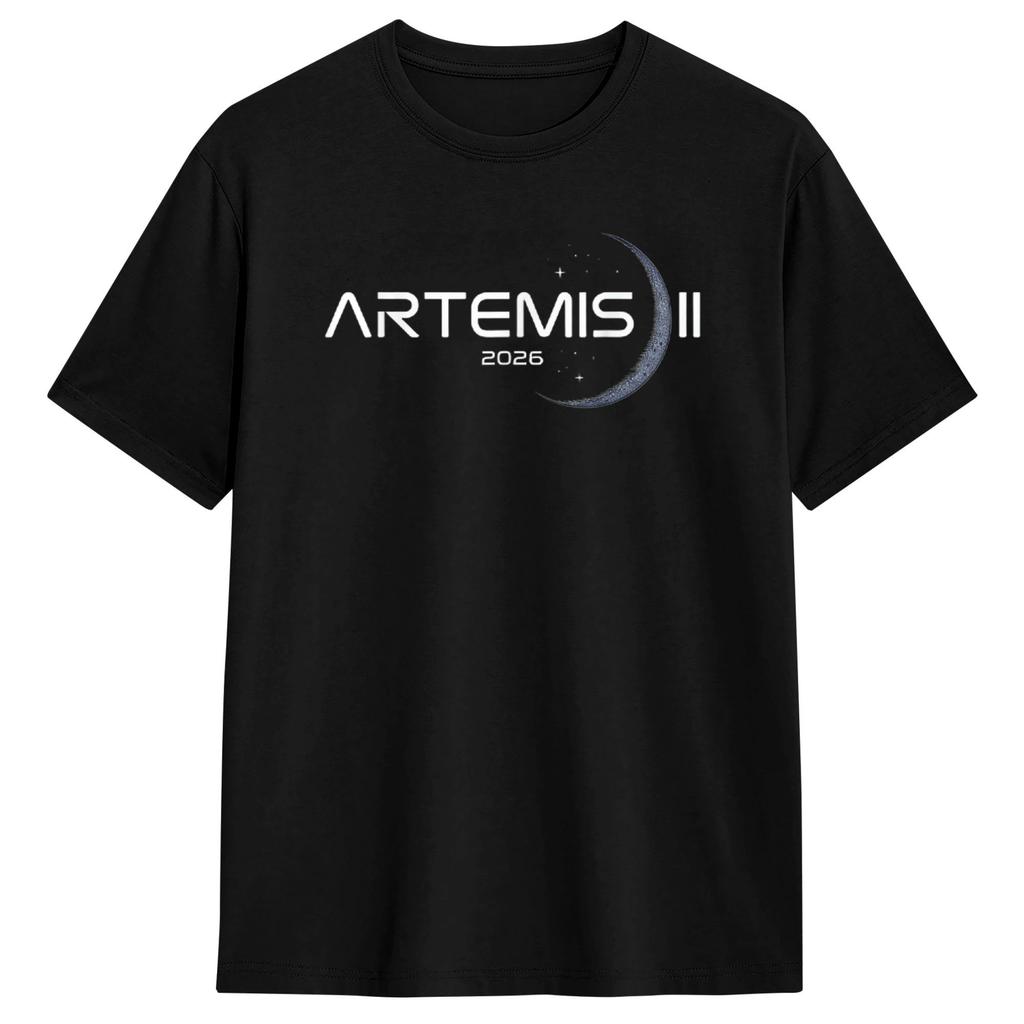 2026 Artemis 2 На Луну Футболка Унисекс и Женская Летняя Хлопковая Одежда Модная С Круглым Вырезом С Коротким Рукавом Уличная Мода
